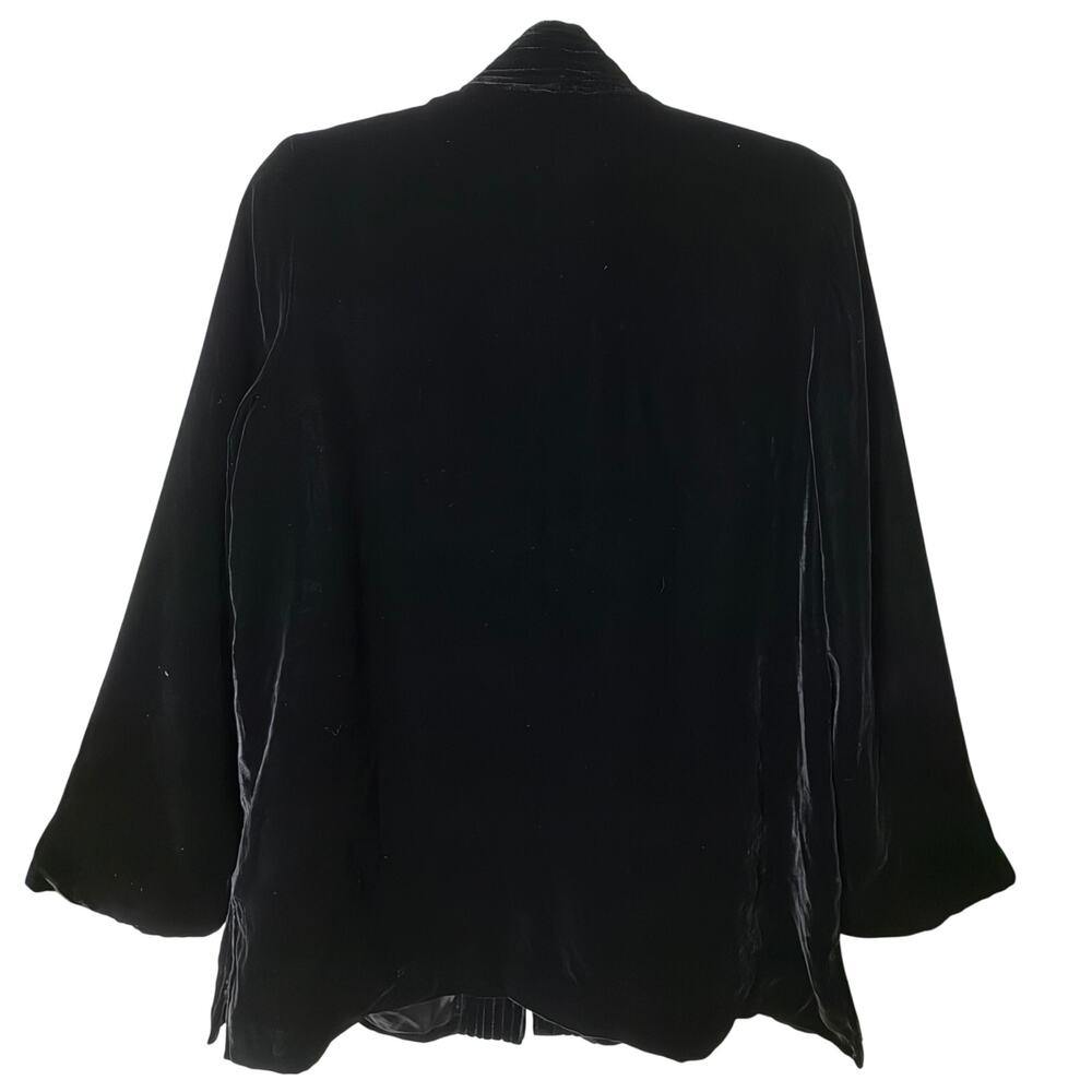 Md Isabella Bird Black Velvet Blazer Jacket Silk Blend Shawl Collar Quiet Luxury - Picture 6 of 6